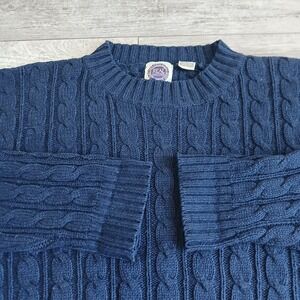 Saks Fifth Avenue Real Clothes Silk Cotton Blend Cable Knit Sweater Large